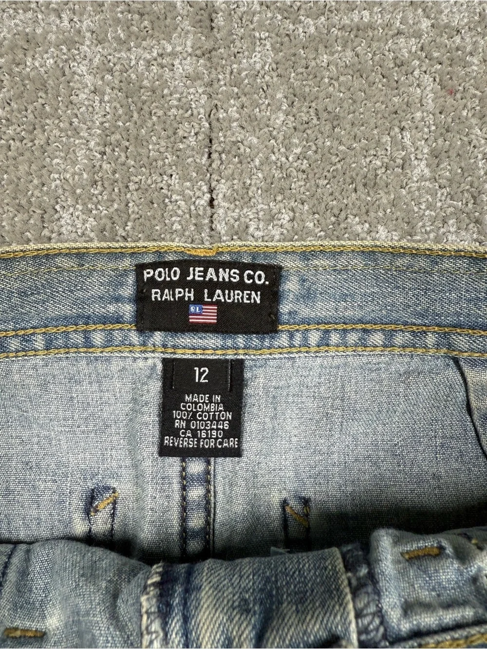 Vintage Y2K Polo Ralph Lauren Jean Co Mini Denim Skirt Women Size 12
